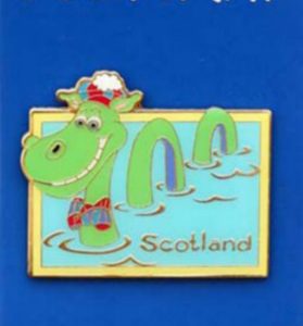 CARTOON NESSIE BRASS MAGNET