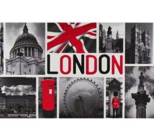 BLK & RED LONDON PHOTOS MAGNET