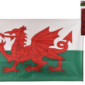3′ x 2′ WALES FLAG WITH METAL GROMMETS