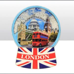 London Snowglobe Wood Magnet