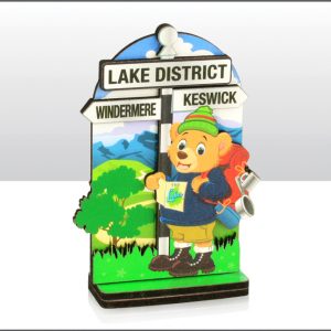 Lake District Bear & Signpost Wood Figure