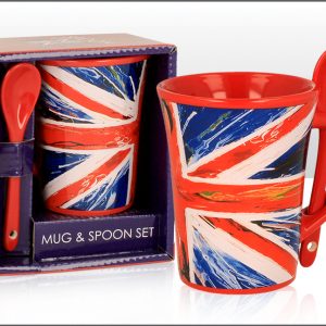 UJ Spin Painting Large Mug and Spoon Set