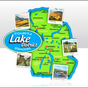 Lake District Map Wood Magnet