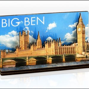 Big Ben & Bridge Photo Wood Layered Magnet