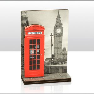 Phone Box & Big Ben Photo Wood Layered Magnet