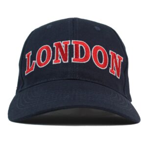 London Block Red Text Cap, Navy