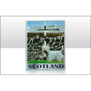 Scotland Sign Post & Westie Foil Stamped Magnets