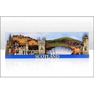 Scotland Panoramic Skyline Layered Wood Magnet