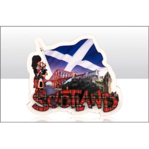 Scotland Tartan Montage 3D Wood Layered Magnet