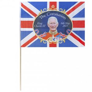 24″X16″ CORONATION FLAG WITH   27″ STICK IN PB