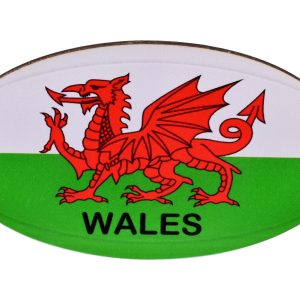 WALES RUGBY BALL WOODEN MAGNET