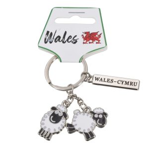 WALES METAL KEYRING SHEEP CHARMS