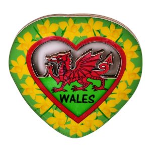 WALES HEART WOODEN MAGNET