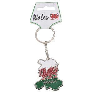 WALES METAL KEYRING MAP