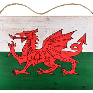WALES WOODEN HANGING SIGN 30X20CM