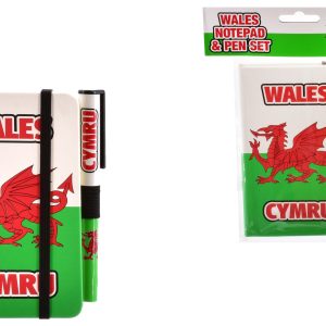 WALES NOTEPAD AND PEN SET A6 – FLAG DESIGN