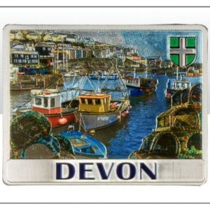Devon Harbour Scene Foil Stamped Magnet