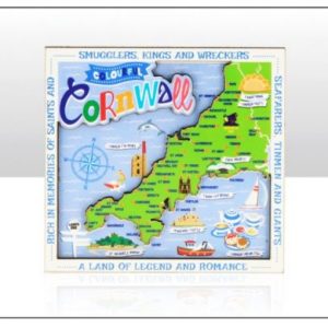 Cornwall Map Layered Wood Magnet