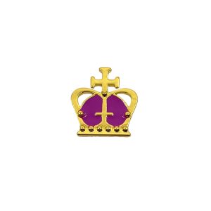 Purple/Gold Crown Pin Badge