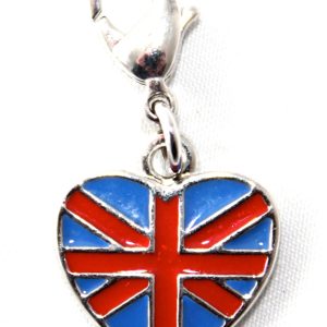 UK Union Jack Heart Clip On Charm