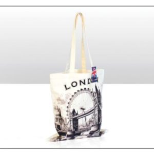 London Vintage Scene Cotton Tote Bag