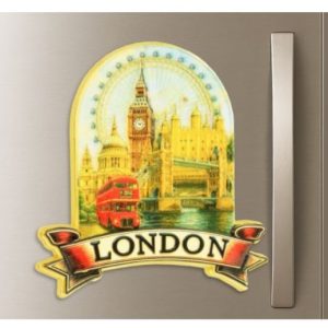 London Vintage Scene Metal UV Print Magnet