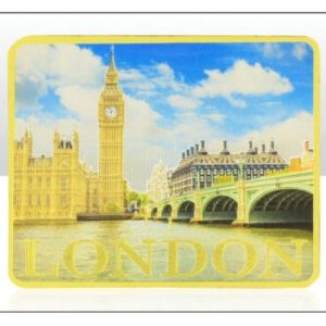 London Big Ben & Bridge Foil Stamped Gold Magnet