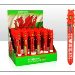 Red Dragon Topped I Love Wales 10 Colour Pen