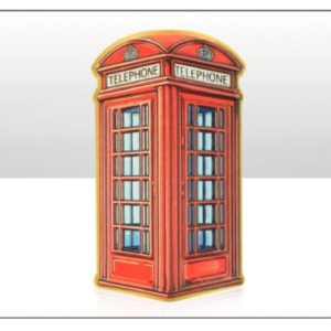 Telephone Box Gold Cast Metal Magnet