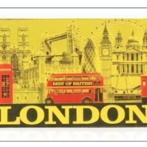 London Red & Gold Montage Foil Stamped Magnet