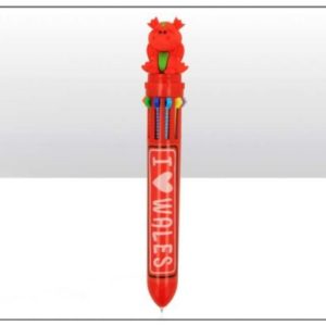 Red Dragon Topped I Love Wales 10 Colour Pen