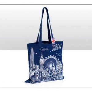London Lithographic Denim Tote Bag