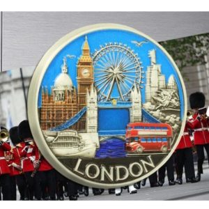 London Silver Skyline 3D Cast UV Printed Magnet