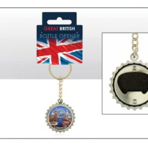 London Silver Skyline Metal Bottle Opener Keyring