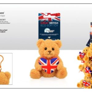 Soft Toy Bear with UJ Heart & Clip 9.5cm