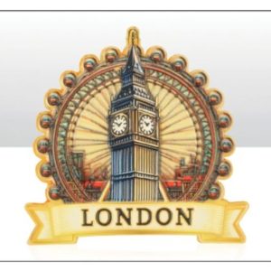 London Scene Gold Cast Metal Magnet