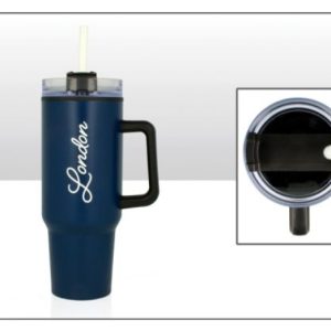 London Text Double Walled 1,200ml Travel Mug