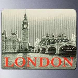 London Big Ben & Bridge Foil Stamped Silver Magnet