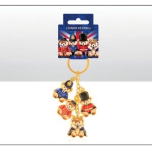 British Bears Metal Charm Gold Keyring