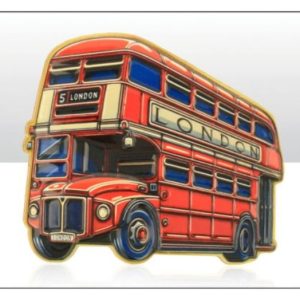 London Bus Gold Cast Metal Magnet