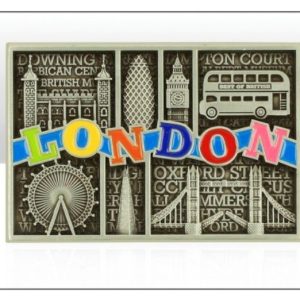 London Silver Cast Metal Magnet