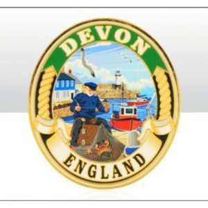 Devon Harbour Oval Gold Metal Magnet