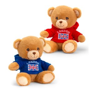 15cm Eco London Hoodie Bear 2 Asstd